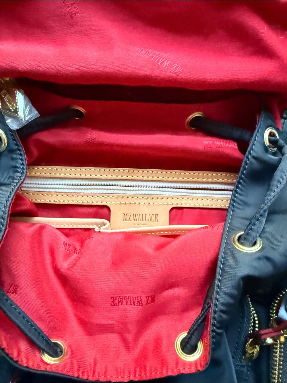 MZ Wallace Backpack - Red Interior with Gold Hardware - Picture 3 of 3